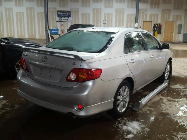 1NXBU4EE3AZ193839 - 2010 TOYOTA COROLLA BA SILVER photo 4