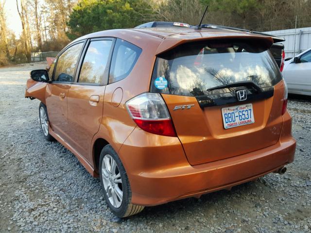 JHMGE8H4XAC007655 - 2010 HONDA FIT SPORT ORANGE photo 3