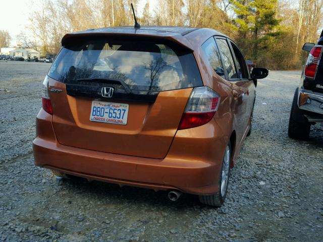 JHMGE8H4XAC007655 - 2010 HONDA FIT SPORT ORANGE photo 4