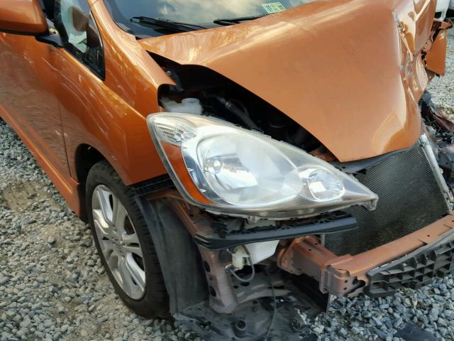 JHMGE8H4XAC007655 - 2010 HONDA FIT SPORT ORANGE photo 9