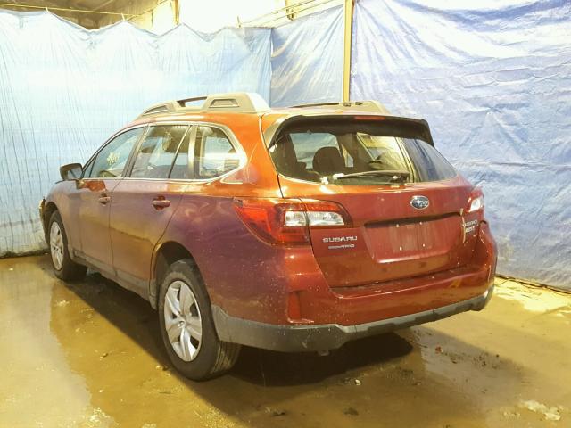 4S4BSAAC3F3325228 - 2015 SUBARU OUTBACK 2. RED photo 3