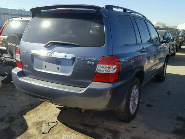 JTEEW21A460013703 - 2006 TOYOTA HIGHLANDER BLUE photo 4