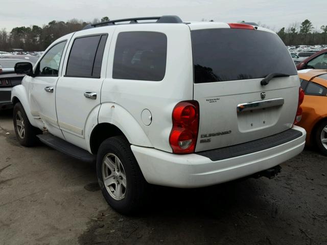 1D4HB48N45F539782 - 2005 DODGE DURANGO SL WHITE photo 3