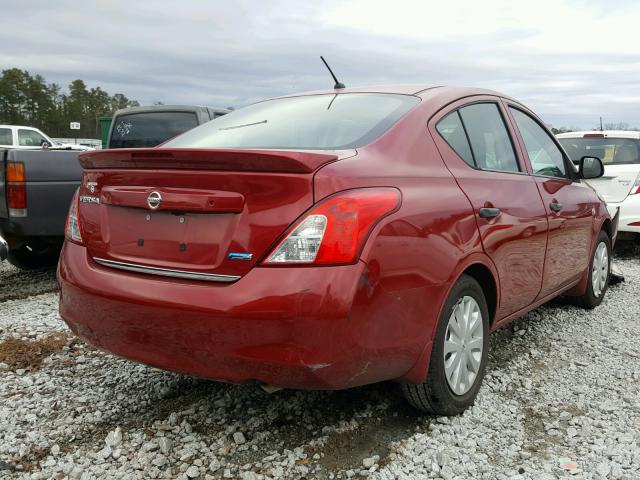 3N1CN7AP2EL815509 - 2014 NISSAN VERSA RED photo 4