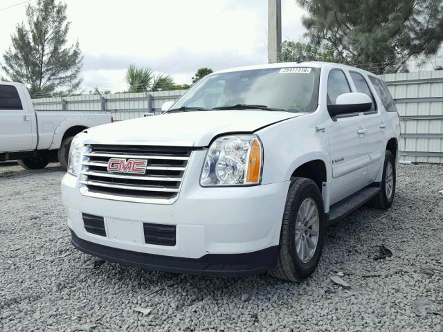 1GKFC13599R157182 - 2009 GMC YUKON HYBR WHITE photo 2