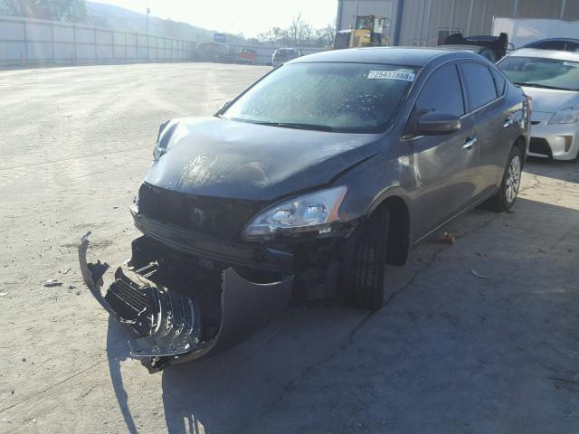 3N1AB7AP9FL643822 - 2015 NISSAN SENTRA S GRAY photo 2