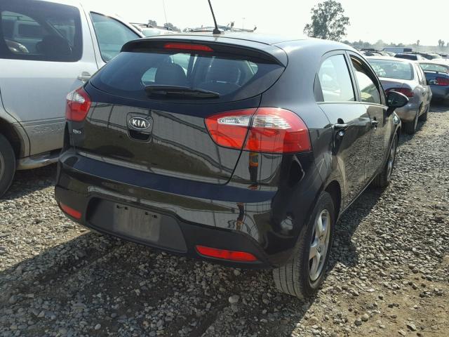 KNADM5A37C6015718 - 2012 KIA RIO LX BLACK photo 4