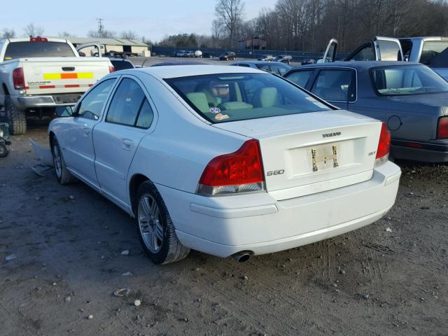 YV1RS592262543747 - 2006 VOLVO S60 2.5T WHITE photo 3