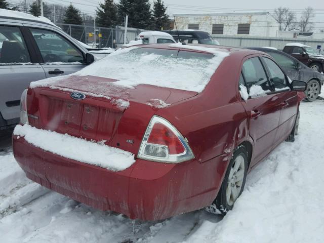 3FAHP07Z58R165255 - 2008 FORD FUSION SE RED photo 4