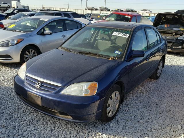 1HGES25723L022734 - 2003 HONDA CIVIC EX BLUE photo 2