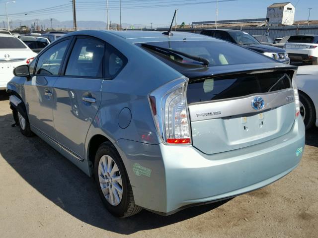 JTDKN3DP1D3048551 - 2013 TOYOTA PRIUS PLUG GREEN photo 3