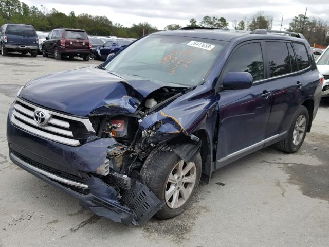 5TDZK3EH4DS115625 - 2013 TOYOTA HIGHLANDER BLUE photo 2