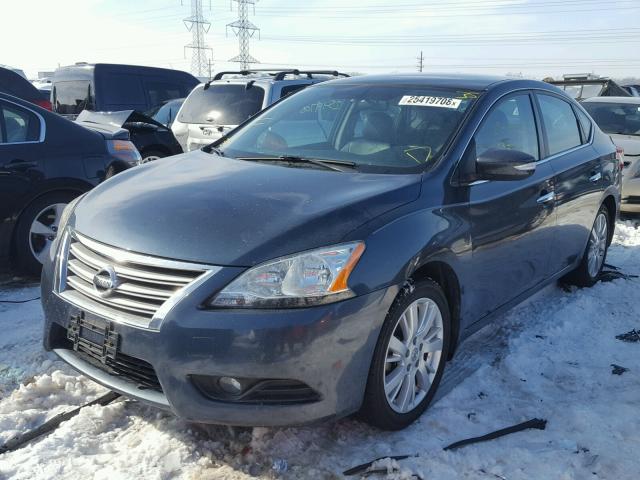 3N1AB7AP5DL707870 - 2013 NISSAN SENTRA S BLUE photo 2