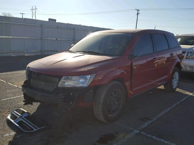 3C4PDCABXET257150 - 2014 DODGE JOURNEY SE RED photo 2