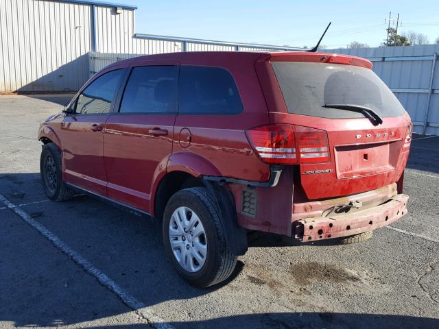 3C4PDCABXET257150 - 2014 DODGE JOURNEY SE RED photo 3