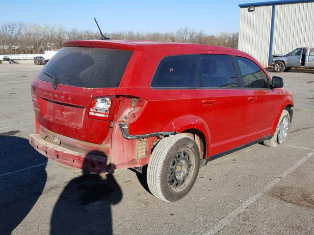 3C4PDCABXET257150 - 2014 DODGE JOURNEY SE RED photo 4