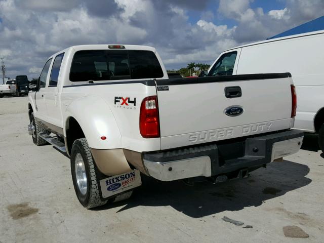 1FT8W3DT2BEB22159 - 2011 FORD F350 SUPER WHITE photo 3