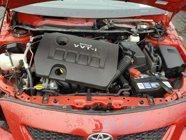 2T1BU40E99C127462 - 2009 TOYOTA COROLLA BA RED photo 7