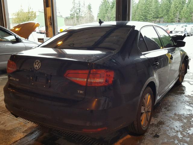 3VWLA7AJ1FM425661 - 2015 VOLKSWAGEN JETTA TDI BLACK photo 4