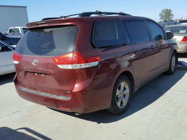 5TDKK3DC4DS366006 - 2013 TOYOTA SIENNA LE RED photo 4