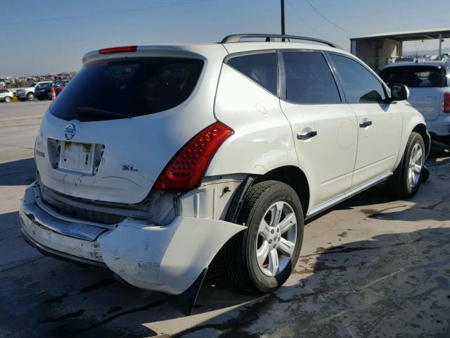 JN8AZ08T26W418790 - 2006 NISSAN MURANO WHITE photo 4