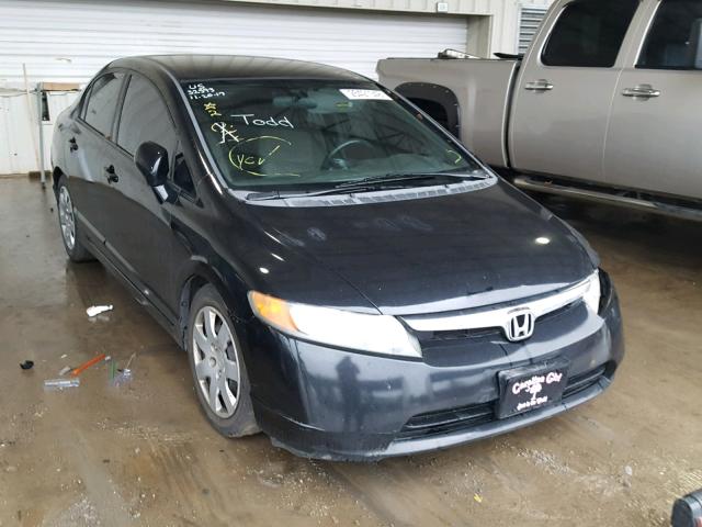 1HGFA165X8L034670 - 2008 HONDA CIVIC LX BLACK photo 1