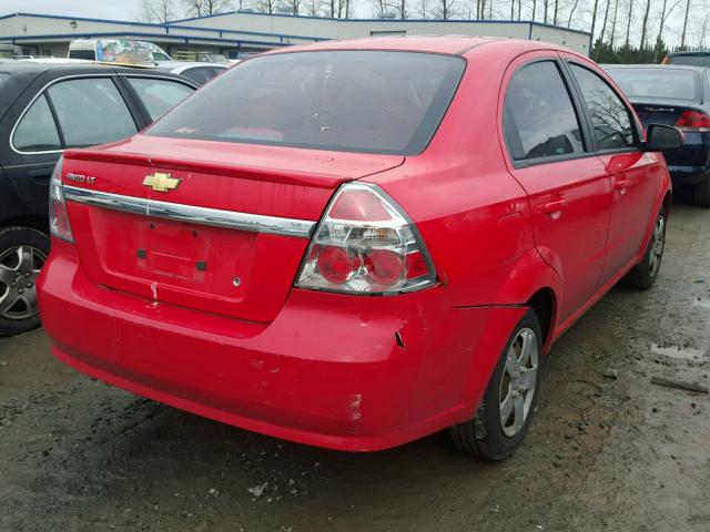 KL1TD5DE4AB121356 - 2010 CHEVROLET AVEO LS RED photo 4
