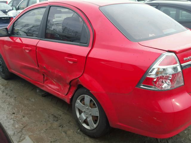 KL1TD5DE4AB121356 - 2010 CHEVROLET AVEO LS RED photo 9