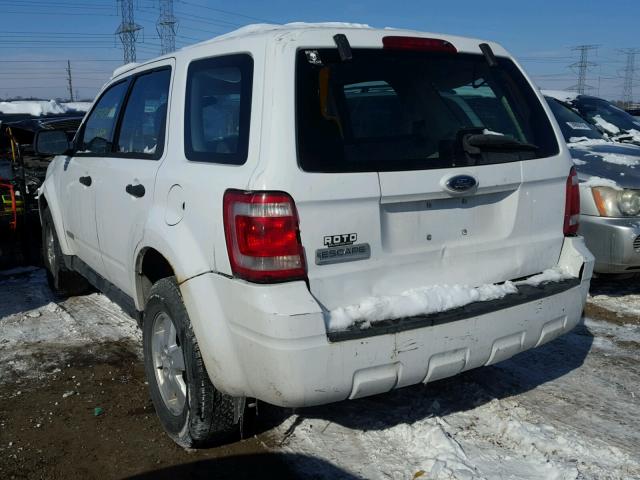 1FMCU02Z18KB26859 - 2008 FORD ESCAPE XLS WHITE photo 3