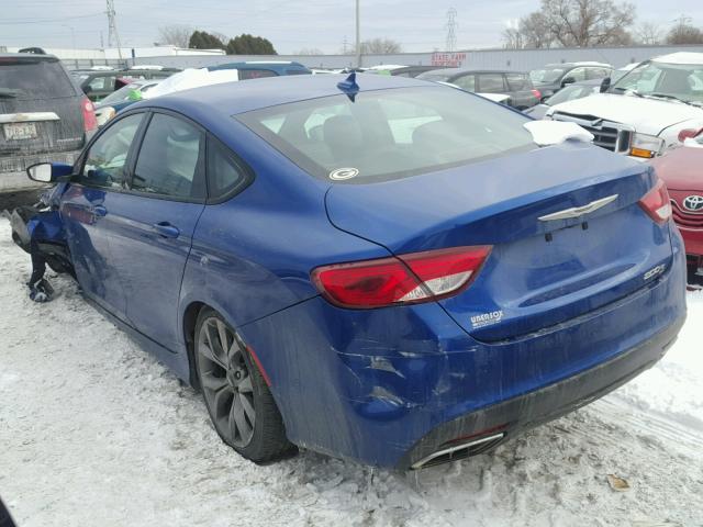 1C3CCCBG9FN522223 - 2015 CHRYSLER 200 S BLUE photo 3