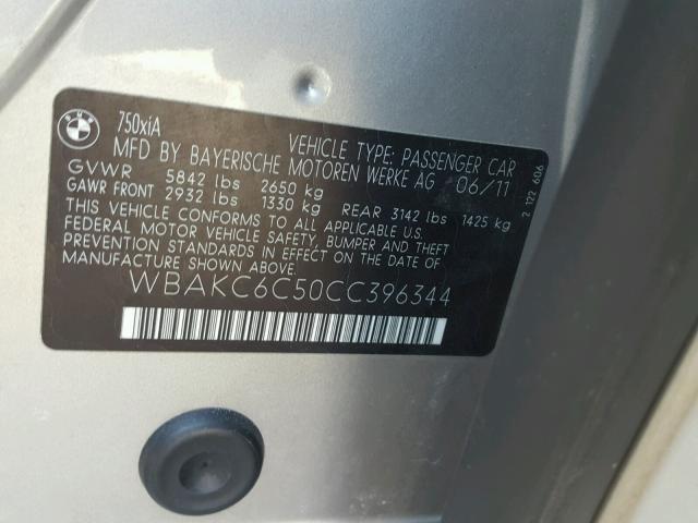 WBAKC6C50CC396344 - 2012 BMW ALPINA B7 BEIGE photo 10