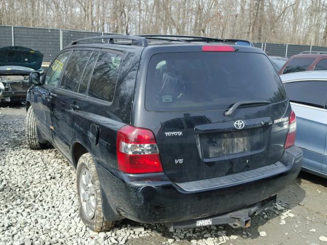 JTEDP21A640027110 - 2004 TOYOTA HIGHLANDER BLACK photo 3