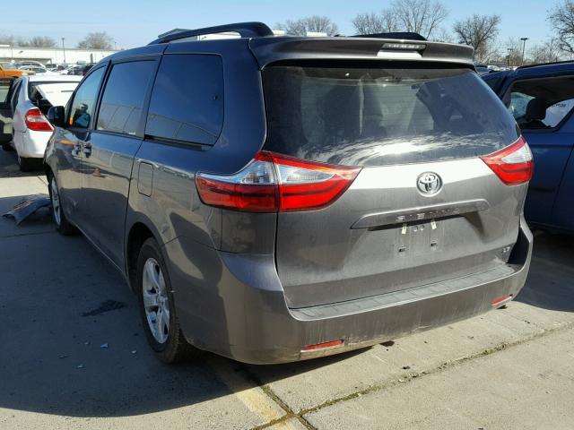 5TDKZ3DC6HS857288 - 2017 TOYOTA SIENNA LE GRAY photo 3