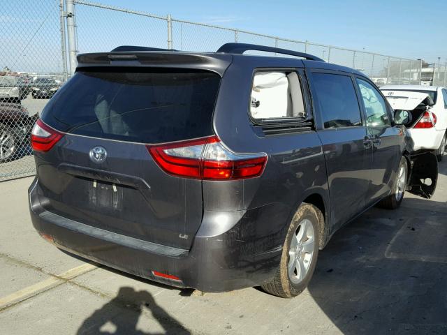 5TDKZ3DC6HS857288 - 2017 TOYOTA SIENNA LE GRAY photo 4