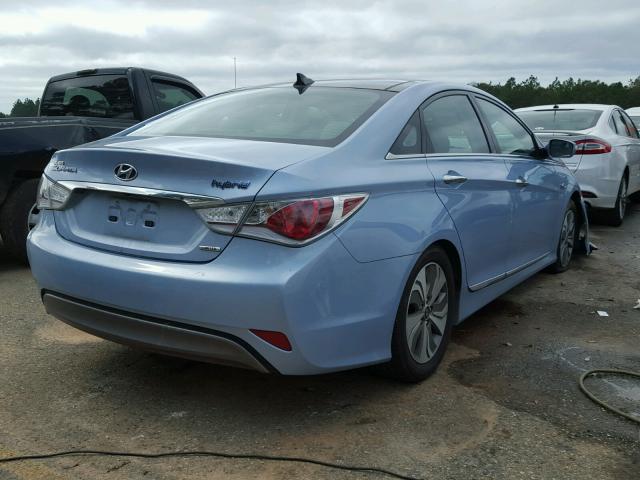 KMHEC4A45DA066836 - 2013 HYUNDAI SONATA HYB BLUE photo 4