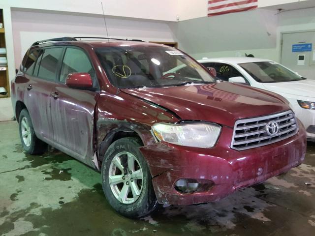 JTEES41A882027859 - 2008 TOYOTA HIGHLANDER MAROON photo 1