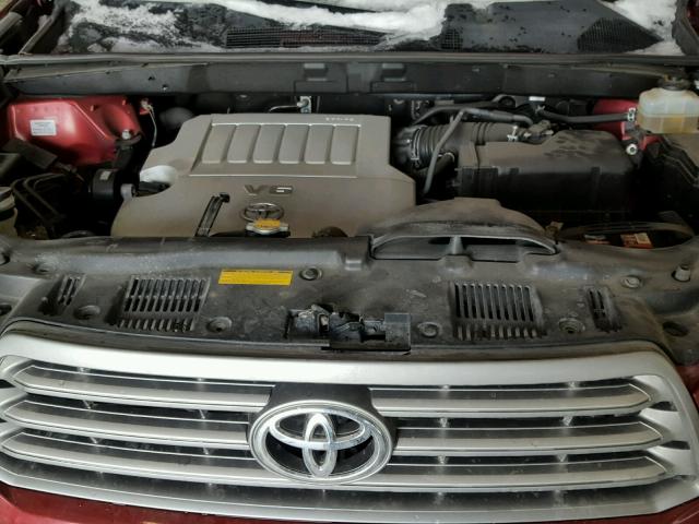 JTEES41A882027859 - 2008 TOYOTA HIGHLANDER MAROON photo 7