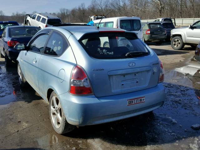 KMHCN36C07U049523 - 2007 HYUNDAI ACCENT SE BLUE photo 3