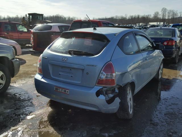 KMHCN36C07U049523 - 2007 HYUNDAI ACCENT SE BLUE photo 4