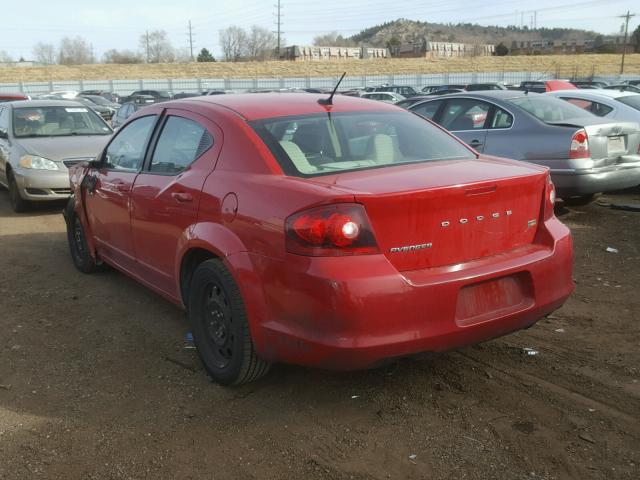 1C3CDZAG7CN269822 - 2012 DODGE AVENGER SE RED photo 3