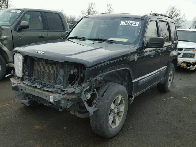 1J8GN28KX8W268413 - 2008 JEEP LIBERTY SP BLACK photo 2