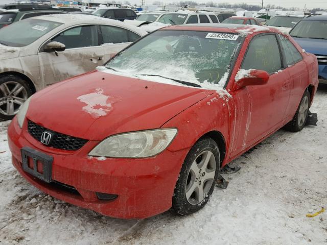 1HGEM22904L014455 - 2004 HONDA CIVIC EX RED photo 2