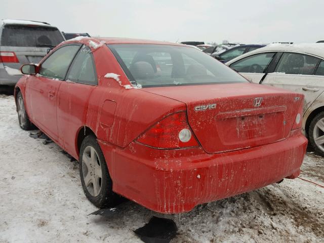 1HGEM22904L014455 - 2004 HONDA CIVIC EX RED photo 3