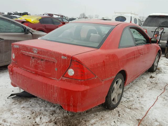 1HGEM22904L014455 - 2004 HONDA CIVIC EX RED photo 4