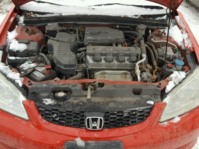 1HGEM22904L014455 - 2004 HONDA CIVIC EX RED photo 7