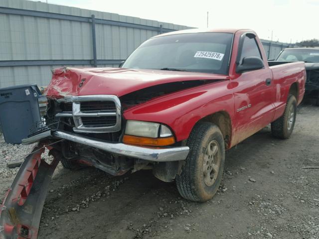 1B7FL26X71S247877 - 2001 DODGE DAKOTA RED photo 2