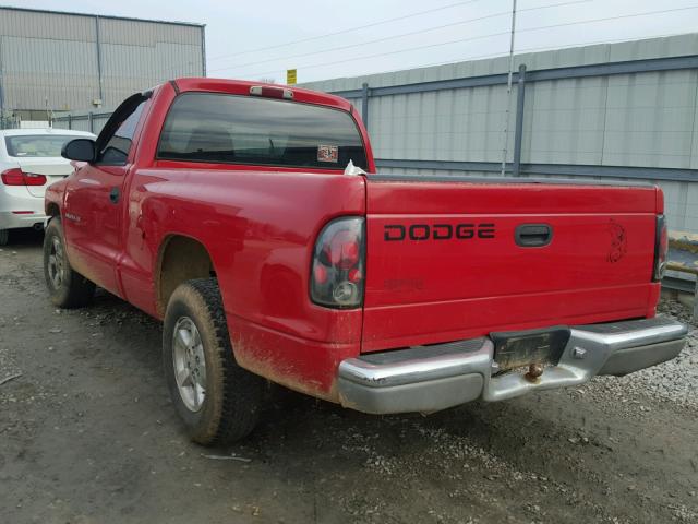 1B7FL26X71S247877 - 2001 DODGE DAKOTA RED photo 3