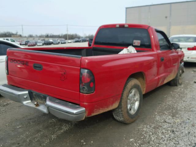 1B7FL26X71S247877 - 2001 DODGE DAKOTA RED photo 4