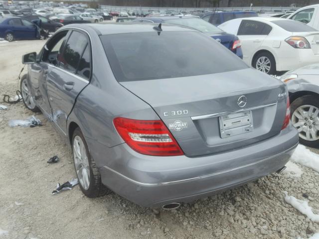 WDDGF8AB1ER310176 - 2014 MERCEDES-BENZ C 300 4MAT GRAY photo 3