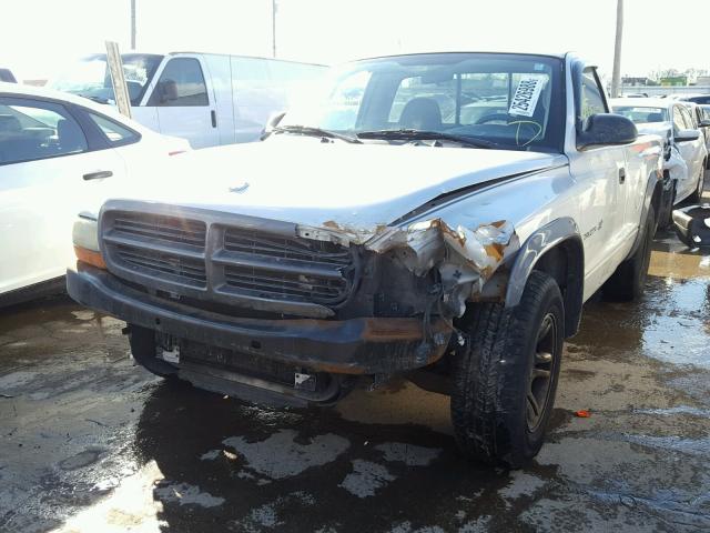 1B7FL16X92S584854 - 2002 DODGE DAKOTA BAS SILVER photo 2